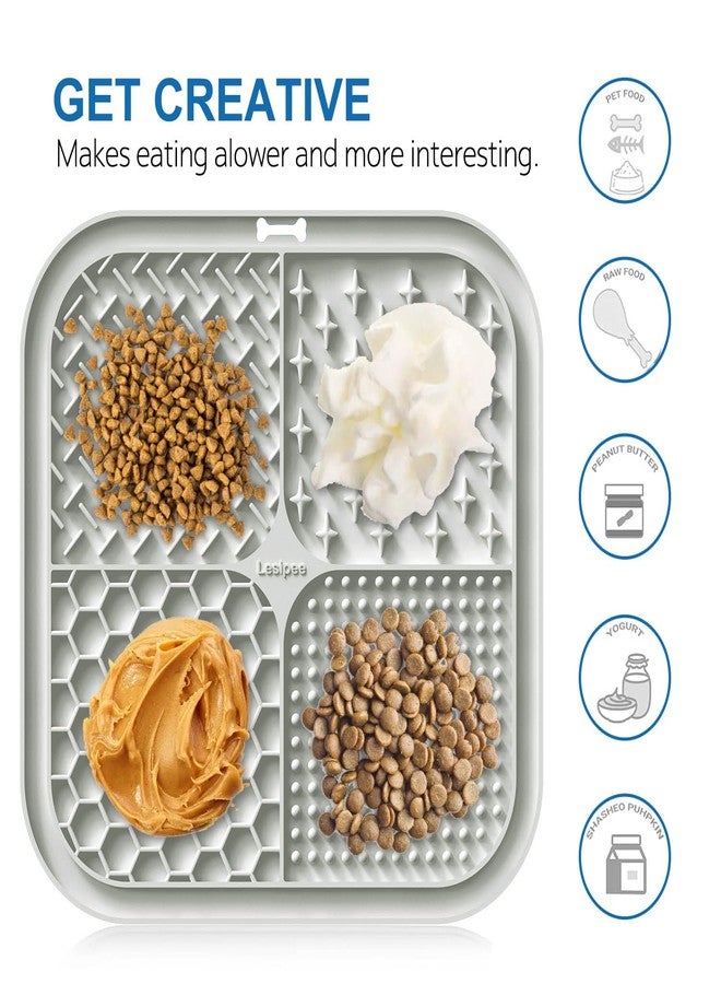 Lesipee Licking Mat for Dogs & Cats 2 Pack, Slow Feeder Lick Pat, Dishwasher Safe, Anxiety Relief Dog Toys Feeding Mat for Butter Yogurt Peanut, Pets Supplies Bathing Grooming Training Calming Mat - Image 3