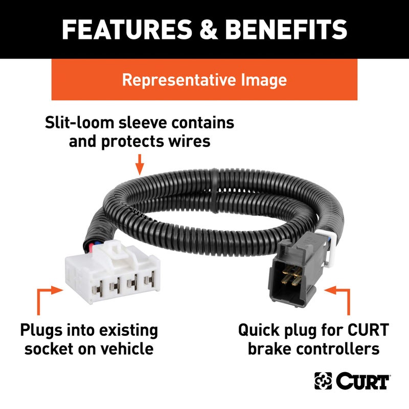 CURT 51353 Quick Plug Electric Trailer Brake Controller Wiring Harness, Select Chevy Silverado, Suburban, Tahoe, GMC Sierra, Yukon, Escalade, Hummer - Image 2