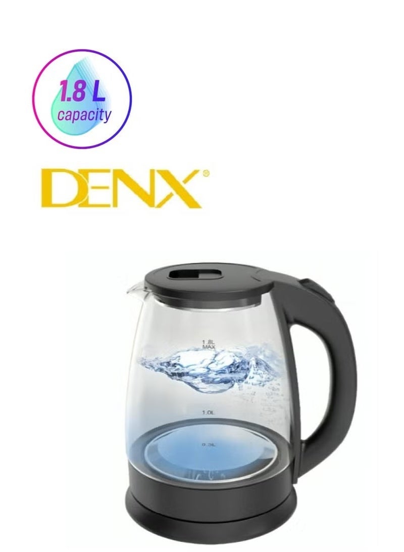 Denx Glass Electric Kettle Capacity 1.8 Liters 1500 Watts Dx2006 - Image 1
