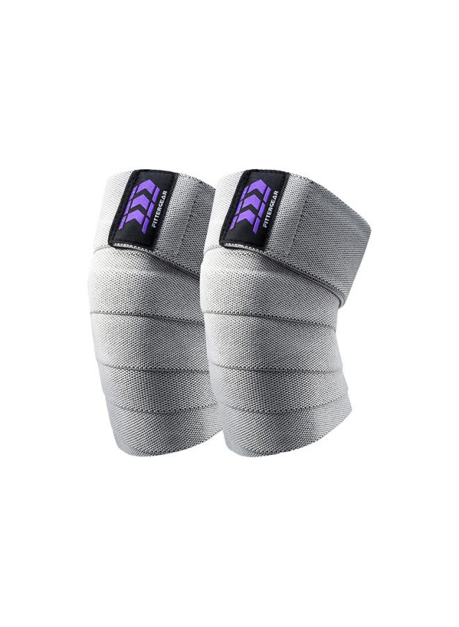Fittergear Weightlifting Knee Wraps For Men, Squatting Elastic Knee Support Bandage For Powerlifting Training Gear