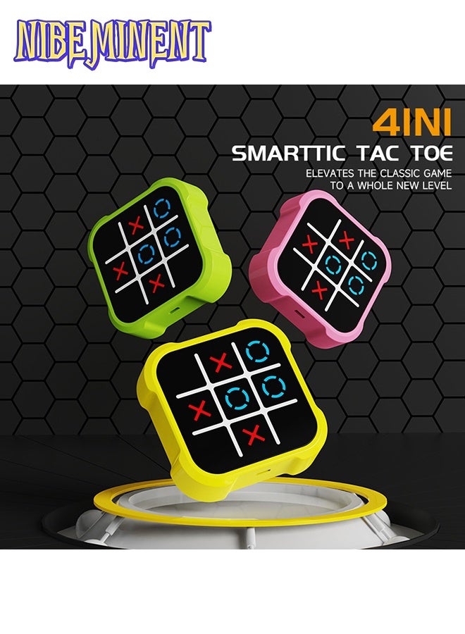 NIBEMINENT Tic Tac Toe Game, 4 in 1 Handheld Educational Game Machine, Electronic Tic Tac Toe Game for Education and Memory Growth, Home, Toy Board Game for Kids and Adults (Green)  - Image 4