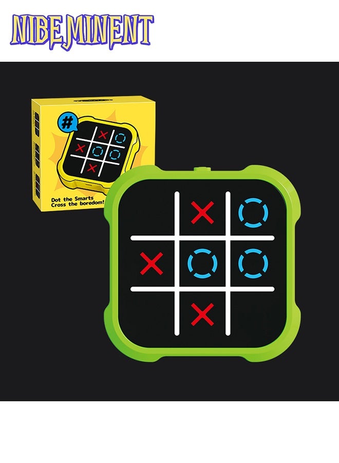 NIBEMINENT Tic Tac Toe Game, 4 in 1 Handheld Educational Game Machine, Electronic Tic Tac Toe Game for Education and Memory Growth, Home, Toy Board Game for Kids and Adults (Green)  - Image 2