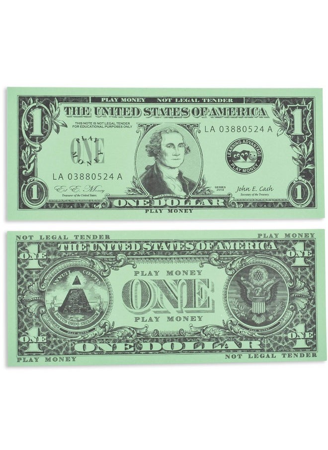 Learning Advantage Play Bills Set - 35 Ones, 25 Fives, 20 Tens, 15 Twenties, 5 Fifties And 5 Hundreds - Replica Bills For Pretend Play With Fake Currency  - Image 3