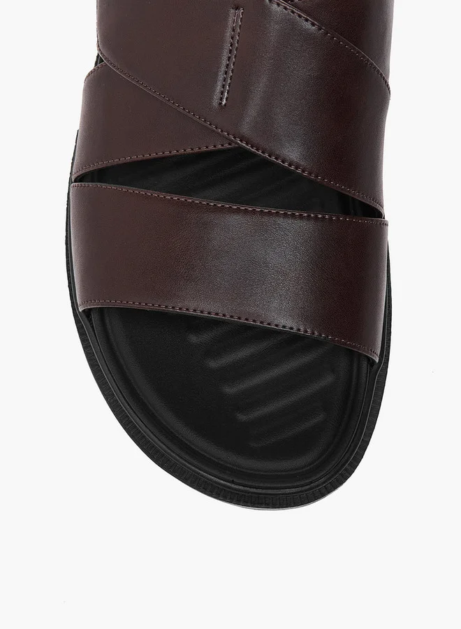 LBL by Shoexpress Cross Strap Slip-On Comfort Sandals