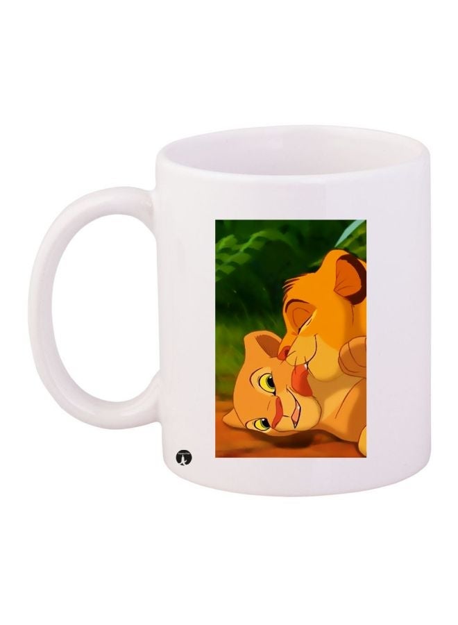 The Lion King Printed Coffee Mug White/Brown/Green 11ounce
