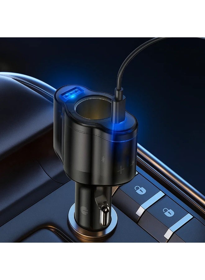 120W Dual USB Car Charger with Fast Charging, 3-Port Design, Compatible with Mobile Phone and Dash Cam, Black - Image 2