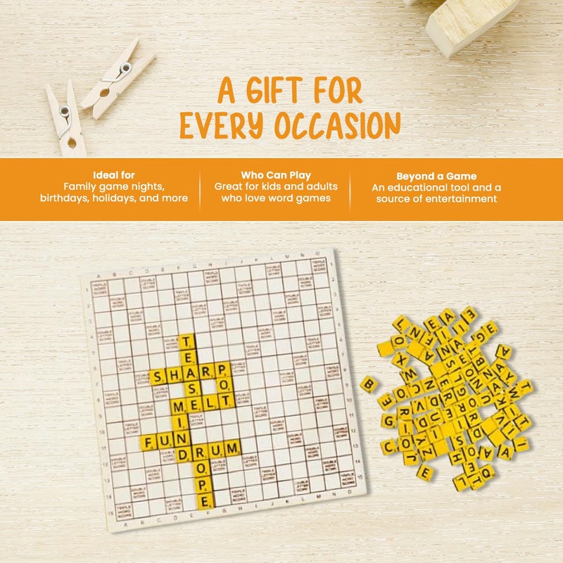 Braintastic لعبة وورد لورد سكرابل لـ 2-4 لاعبين، تعليم بناء الكلمات وتعلم المفردات للأطفال والبالغين، مثالية للمنزل والسفر - Image 4