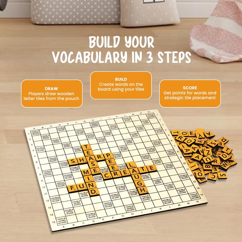 Braintastic لعبة وورد لورد سكرابل لـ 2-4 لاعبين، تعليم بناء الكلمات وتعلم المفردات للأطفال والبالغين، مثالية للمنزل والسفر - Image 5