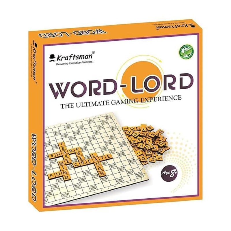 Braintastic لعبة وورد لورد سكرابل لـ 2-4 لاعبين، تعليم بناء الكلمات وتعلم المفردات للأطفال والبالغين، مثالية للمنزل والسفر - Image 1