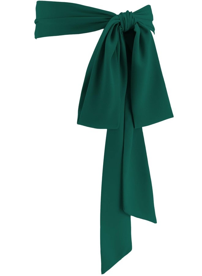 Glitopper Women Chiffon Sash Belt Dress Sash Waist Bridal Wedding Belt 50s Accessories 3'' Wide, Dark Green, approx. 3 x 98 inches/ 7.5 x 250 cm - Image 1