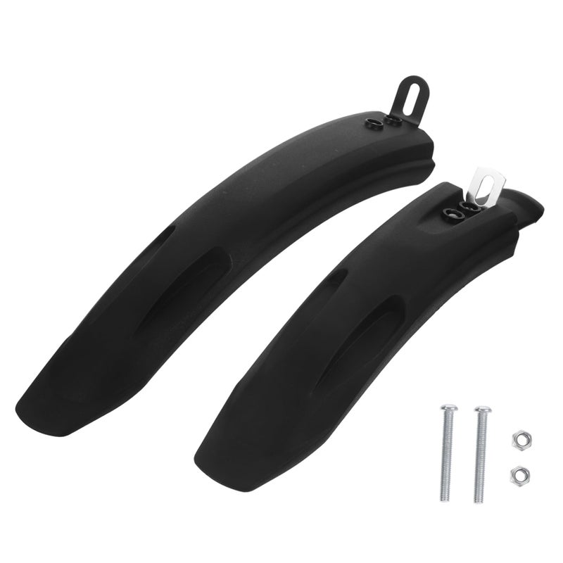 Front and Rear Mountain Bike Mudguards Set of 2 Black Splash Protection for Outdoor Cycling - Image 2