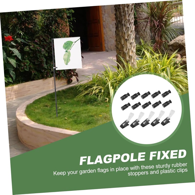 Sosoport 5sets Garden Flag Stoppers and Clips for Outdoor Flags Easy to Use and Secure for Garden Decoration and Holiday Displays - Image 5