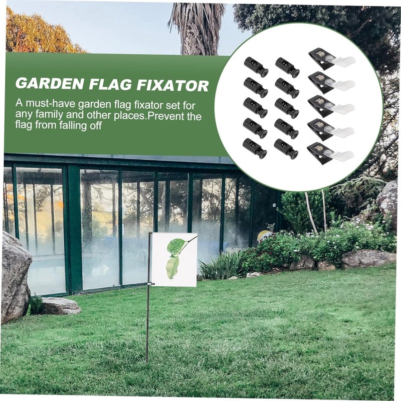Sosoport 5sets Garden Flag Stoppers and Clips for Outdoor Flags Easy to Use and Secure for Garden Decoration and Holiday Displays - Image 2
