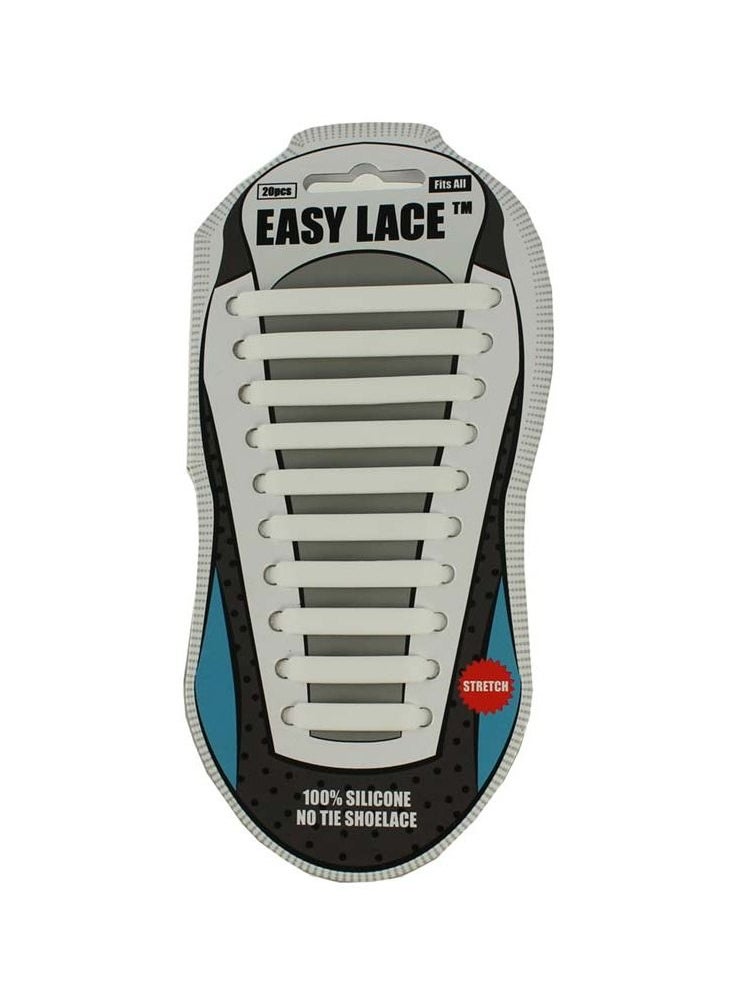 EASY LACE - Easy Lace Silicone Shoelaces Flat White - Image 1