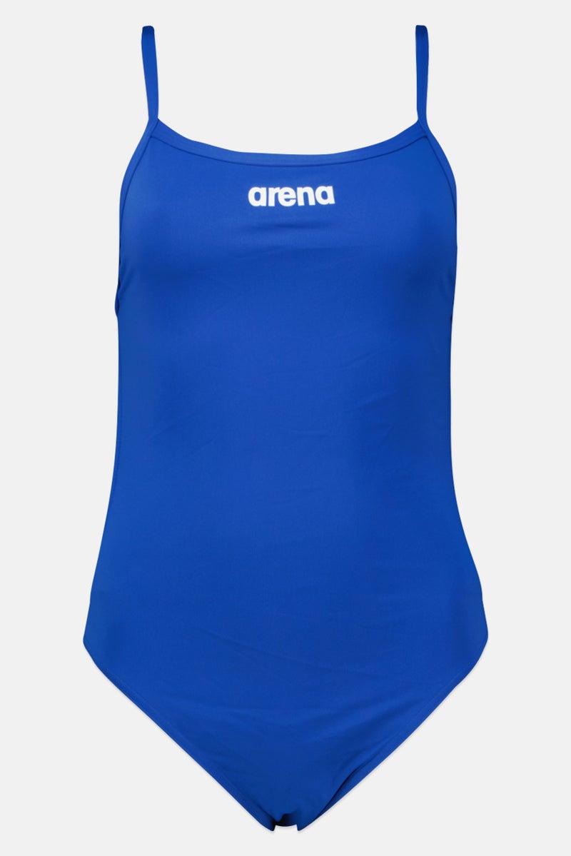 arena Women Brand Logo Non Padded One Piece Swimwear, Blue - Image 1