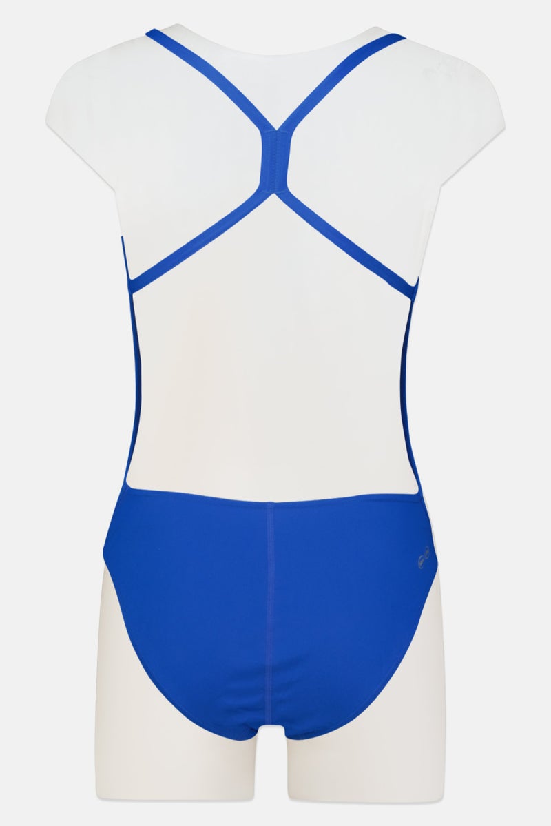 arena Women Brand Logo Non Padded One Piece Swimwear, Blue - Image 2