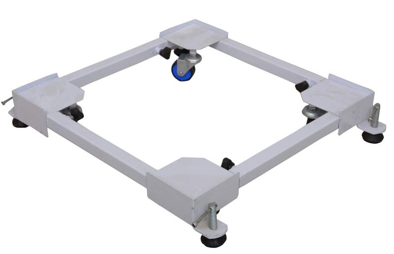 Lepose Washing Machine Stand Adjustable Wheeled Metal StandTrolley Washing Machine Stand top Load 65 kg Suitable for FrontTop Loading Washing MachinesDishwashersRefrigerators White - Image 1