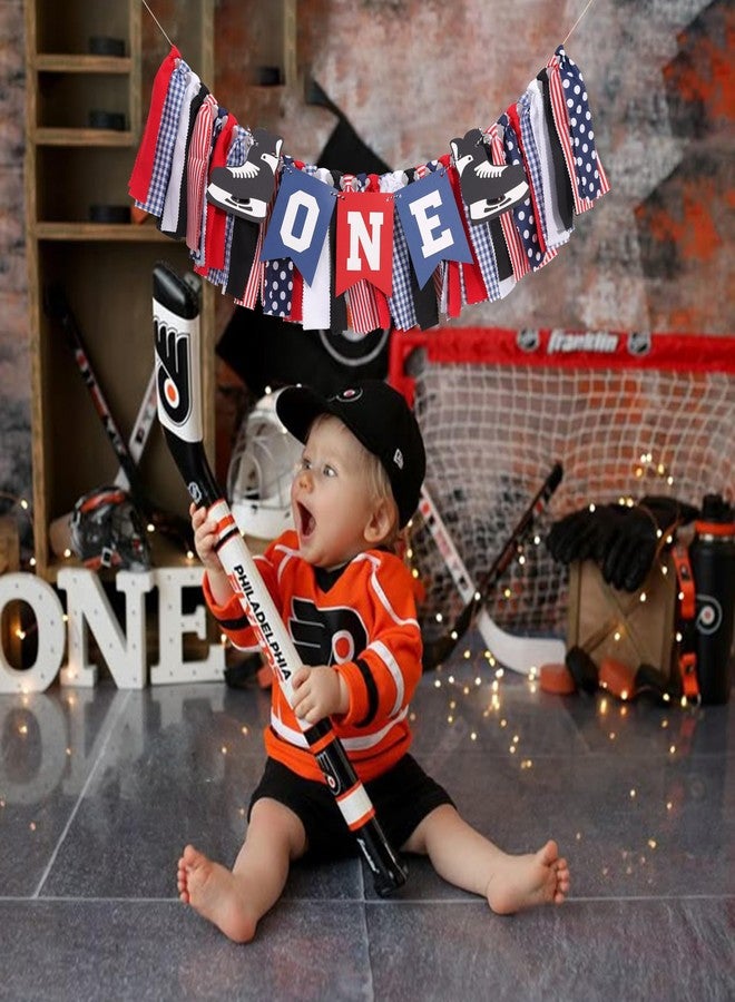 HIKLO Hockey 1st Birthday High Chair Banner - Hockey Skate Party Banner, Ice Hockey First Birthday Decoration, Match Theme Party Supplies, Sports Birthdays Cake Smash Photo Props - Image 3