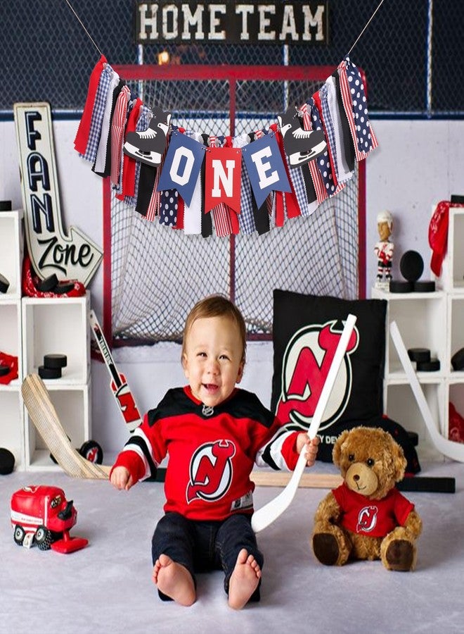 HIKLO Hockey 1st Birthday High Chair Banner - Hockey Skate Party Banner, Ice Hockey First Birthday Decoration, Match Theme Party Supplies, Sports Birthdays Cake Smash Photo Props - Image 4