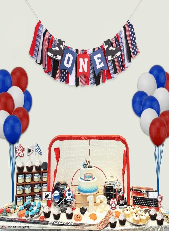 HIKLO Hockey 1st Birthday High Chair Banner - Hockey Skate Party Banner, Ice Hockey First Birthday Decoration, Match Theme Party Supplies, Sports Birthdays Cake Smash Photo Props - Image 5