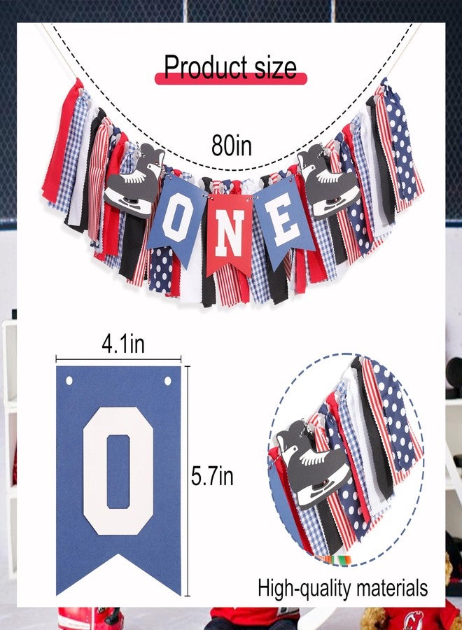 HIKLO Hockey 1st Birthday High Chair Banner - Hockey Skate Party Banner, Ice Hockey First Birthday Decoration, Match Theme Party Supplies, Sports Birthdays Cake Smash Photo Props - Image 2