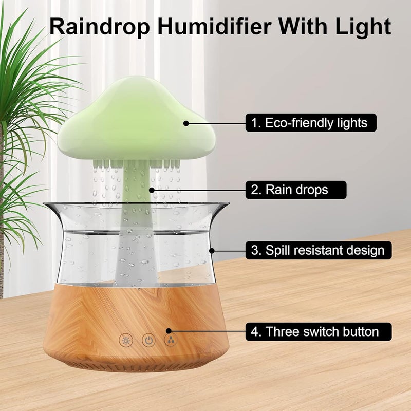 cjc Cloud Rain Humidifiers for Bedroom Large Room Essential Oil Diffuser with 7 Colors LED Lights Whole House CoverageAuto ShutOffIt Can Work for Up to 810 Days with Full Water Wood Grain - Image 4