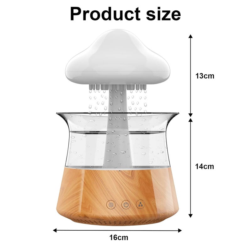 cjc Cloud Rain Humidifiers for Bedroom Large Room Essential Oil Diffuser with 7 Colors LED Lights Whole House CoverageAuto ShutOffIt Can Work for Up to 810 Days with Full Water Wood Grain - Image 2