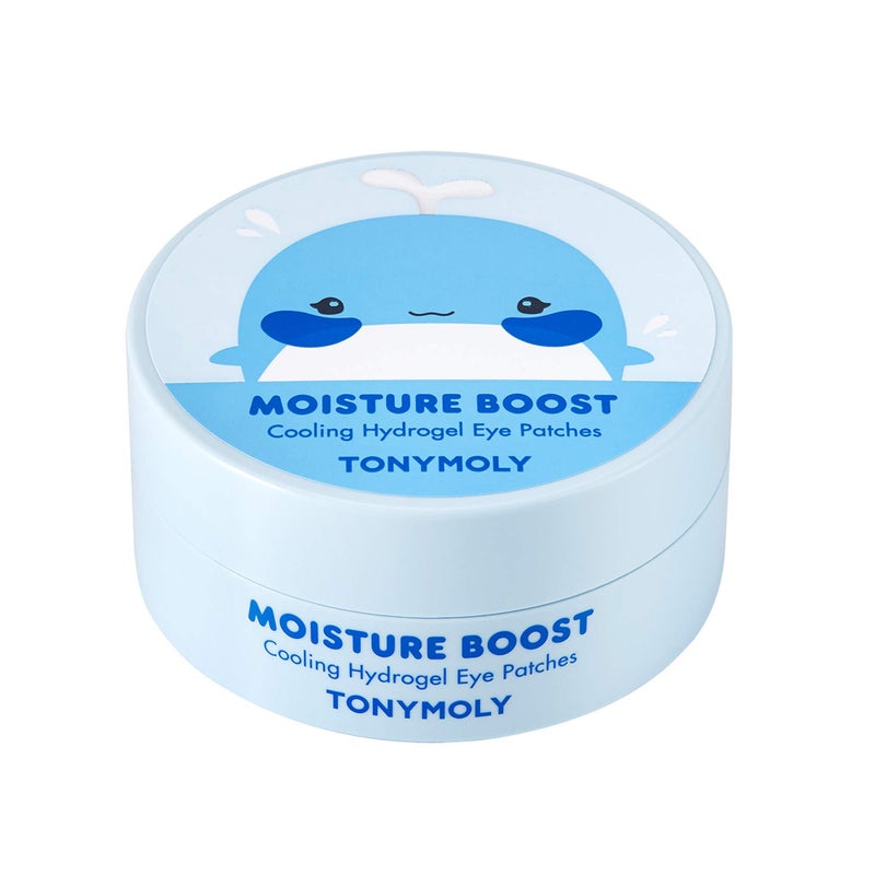 TONYMOLY Moisture Boost Cooling Hydrogel Eye Patches â€“ Hydrating & Refreshing Under Eye Patches with Hyaluronic Acid, Spirulina & Plankton, 30 Pairs - Image 1