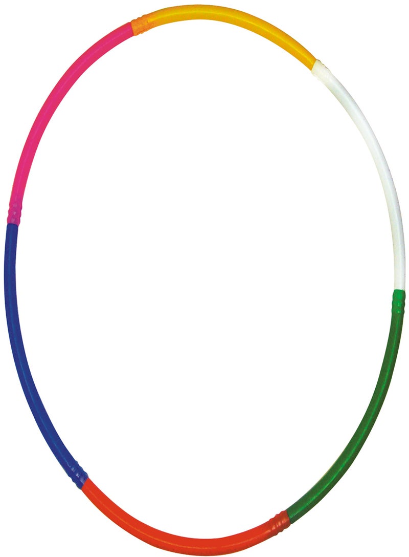 Toy Cloud Hoola Hoop Adults Exercise Classic 6 Colour Interlockable Pieces Hula Hoop for Kids Girls Women Fitness Rings Adjustable 3 Size 17-27 Inch - Multicolour - Image 1
