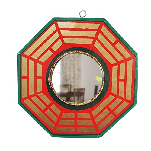 BLESS KRAFT Bagua Octagonal Convex Mirror for Vastu Feng Shui Positive Energy, Protection Wall Door Hanging for Home & Office (7.5 Inch) - Image 1