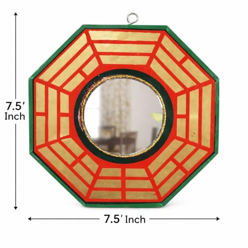 BLESS KRAFT Bagua Octagonal Convex Mirror for Vastu Feng Shui Positive Energy, Protection Wall Door Hanging for Home & Office (7.5 Inch) - Image 2