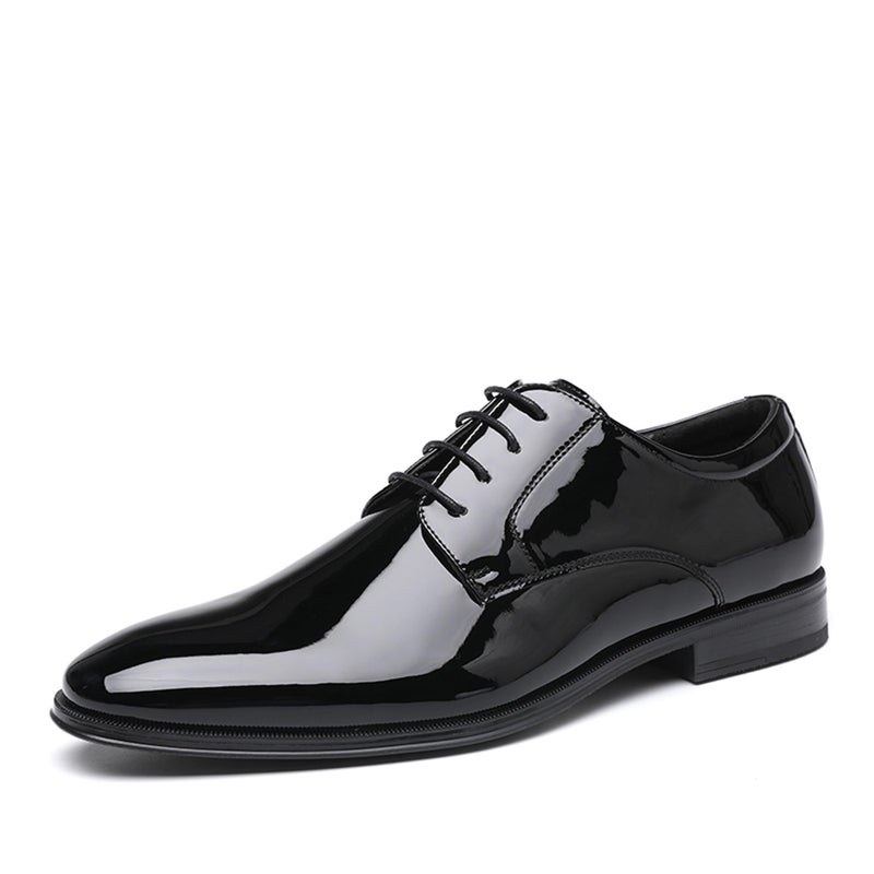 DECARSDZ Mens Classic Formal Oxford Lace-up Patent Leather Shoe for Men Wedding Suit Tuxedo Dress Shoes - Image 5