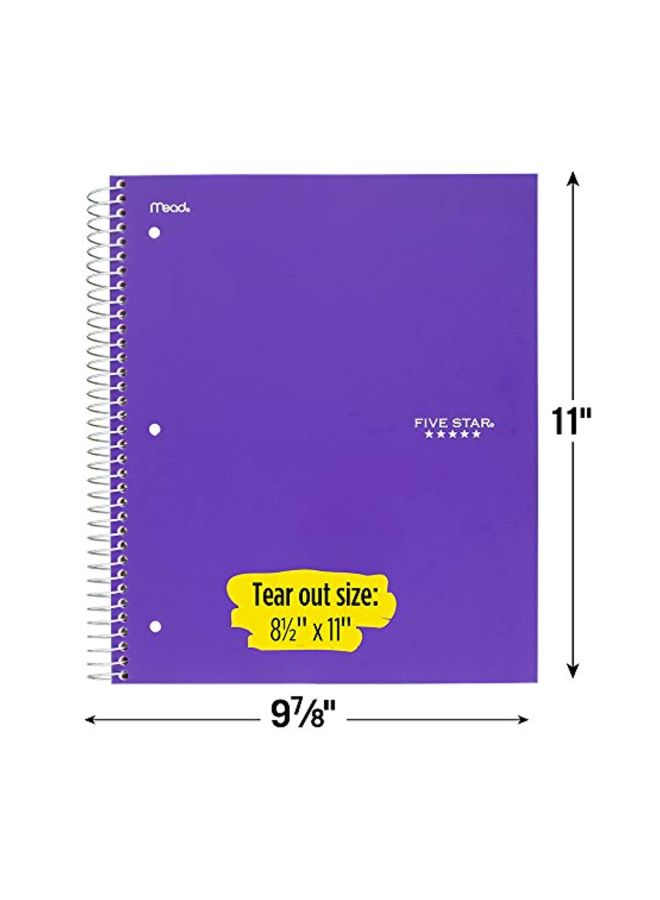 Five Star Spiral Notebook + Study App, 1 Subject, College Ruled Paper, 8-1/2" x 11", 100 Sheets, Fights Ink Bleed, Water Resistant Cover, Amethyst Purple (38744) - Image 5
