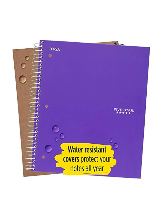 Five Star Spiral Notebook + Study App, 1 Subject, College Ruled Paper, 8-1/2" x 11", 100 Sheets, Fights Ink Bleed, Water Resistant Cover, Amethyst Purple (38744) - Image 3
