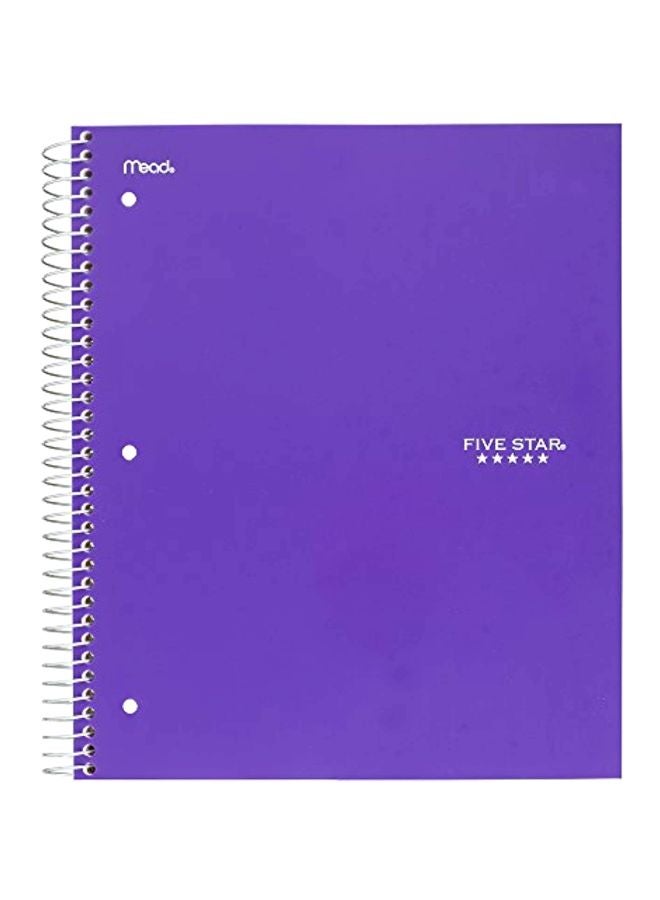 Five Star Spiral Notebook + Study App, 1 Subject, College Ruled Paper, 8-1/2" x 11", 100 Sheets, Fights Ink Bleed, Water Resistant Cover, Amethyst Purple (38744) - Image 1