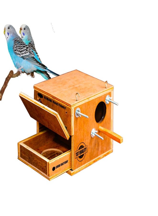 CRIB FACTORY CRIBFACTORY | African Love Birds BREEDING Box with Tray 8 X 8 X 9 INCH Premium Selected Plywood - Image 1
