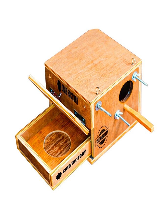 CRIB FACTORY CRIBFACTORY | African Love Birds BREEDING Box with Tray 8 X 8 X 9 INCH Premium Selected Plywood - Image 3