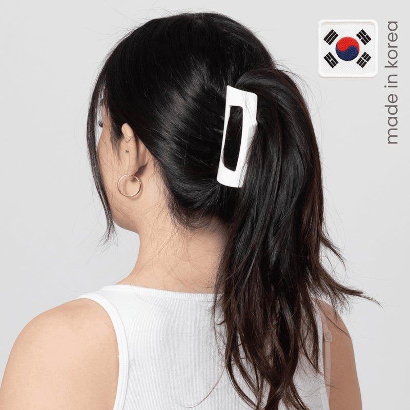 Mello The Original Mello Hair Claw Clip Squishy Claw Clip Made in Korea Patent Pending 30021976 (White, Medium) - Image 3