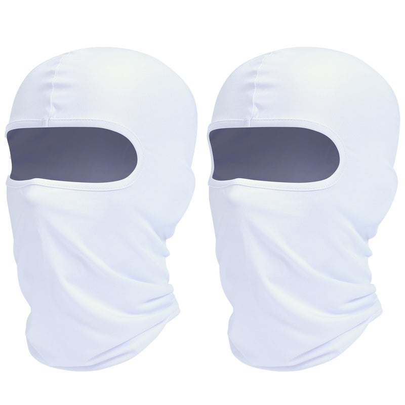 ROXUN Ski Mask Balaclava Shiesty, 2 Pack Neck Gaiter Motorcycle UV Protector Cooling for Men/Women, 2 White, One size - Image 1