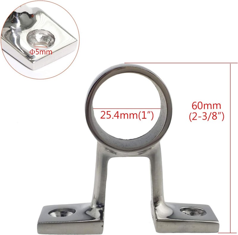 keehui Pair of 316 Stainless Steel Marine Grade Boat Hand Rail Railing Fitting Center Bracket Stanchion (I.D.26MM) Hardware for 1in Tubing - Image 3