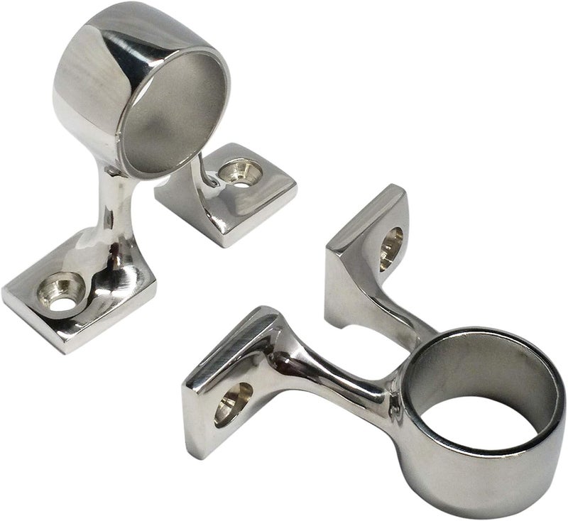 keehui Pair of 316 Stainless Steel Marine Grade Boat Hand Rail Railing Fitting Center Bracket Stanchion (I.D.26MM) Hardware for 1in Tubing - Image 1