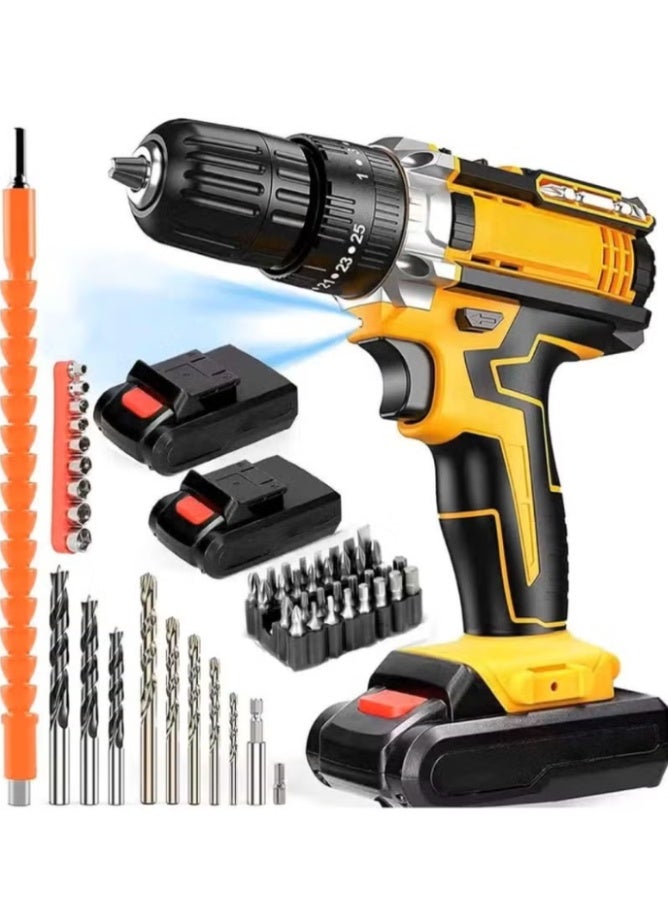 ELTRAZONE 48V Cordless Drill Set, Electric Power Drill with Lithium Ion Battery and Charger, Variable Speed Drill Driver, 24-Piece Accessories Kit for Home Repair, DIY Wood, Metal and Furniture - Image 1