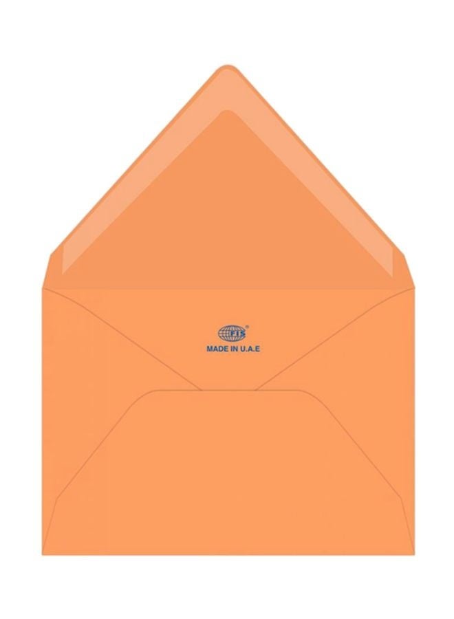 FIS Color Envelopes, Glued, Neon Orange, 136 x 204 mm, 80 GSM, 50 Pieces - Image 2