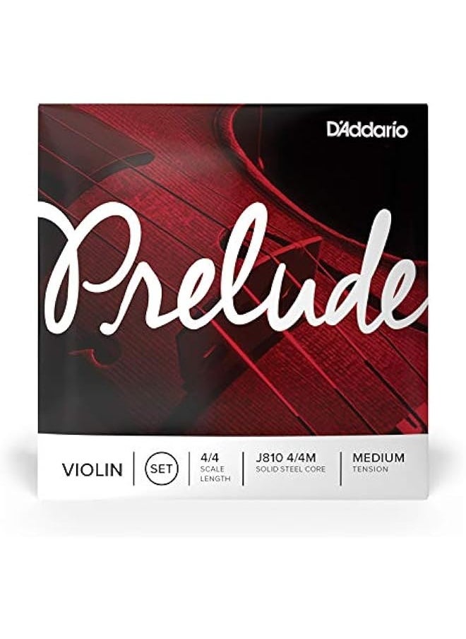 D'Addario Prelude Violin String Set, 4/4 Scale, Medium Tension – J810 4/4M - Solid Steel Core, Warm Tone, Economical and Durable – Educator’s Choice for Student Strings – 1 Set  - Image 2