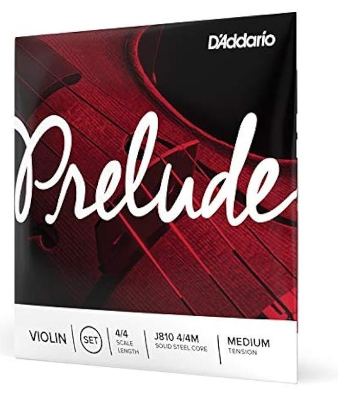 D'Addario Prelude Violin String Set, 4/4 Scale, Medium Tension – J810 4/4M - Solid Steel Core, Warm Tone, Economical and Durable – Educator’s Choice for Student Strings – 1 Set - Image 1