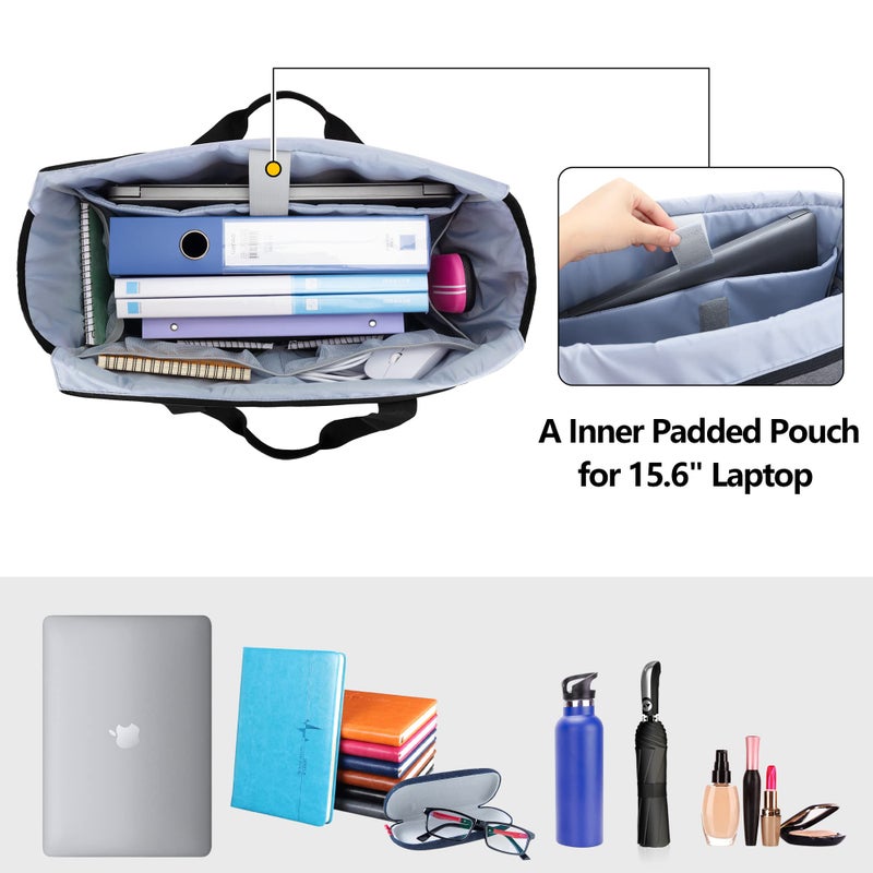 Trunab Trunab Teacher Bag Tote, Large Utility Tote for Women with Multiple Pockets Fits 15.6'' Laptop for Work, Office, Business, Grey  - Image 2