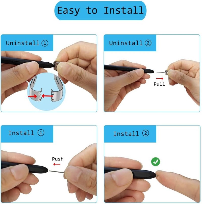 ام جي كور أطراف قلم بديلة متوافقة مع قلم Remarkable 2 Marker Plus، أطراف قلم رصاص متوافقة مع قلم Kindle Scribe الأساسي والمتميز (قطعتان من الأطراف المعدنية، 10 قطع من أطراف 2B) - Image 3