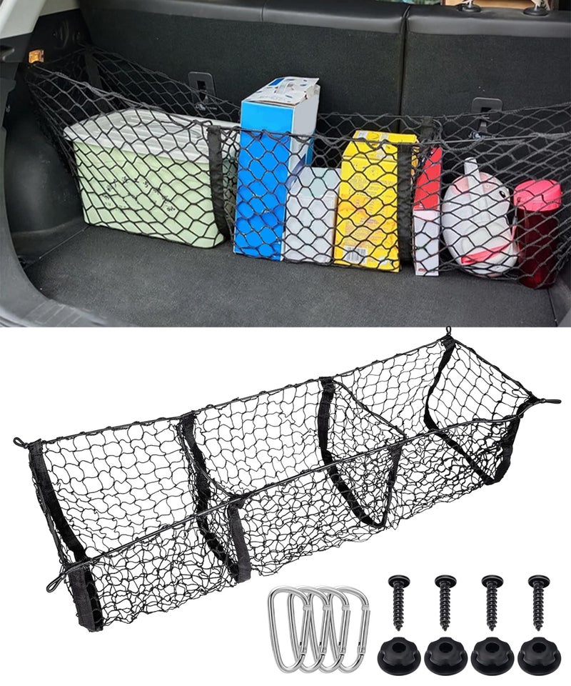 UBOG Cargo NetCargo Net for SUVTruck Bed OrganizerCar Accessories Automotive Cargo Nets3 Pocket Truck Bed Cargo NetTruck Net Truck StorageMesh Storage Net for SUV Car Pickup Truck Bed Etc - Image 3