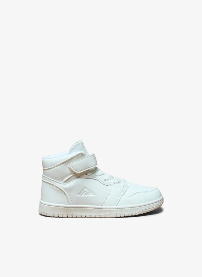 Panelled High-Top Sneakers with Hook and Loop Closure