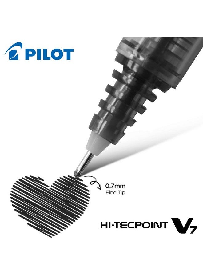 Pilot Hi-Tecpoint V7 0.7mm Fine Point Pure Liquid Ink Roller Ball Pen | Pack Of 3 (1 Blue + 1 Black + 1 Red) - Image 3
